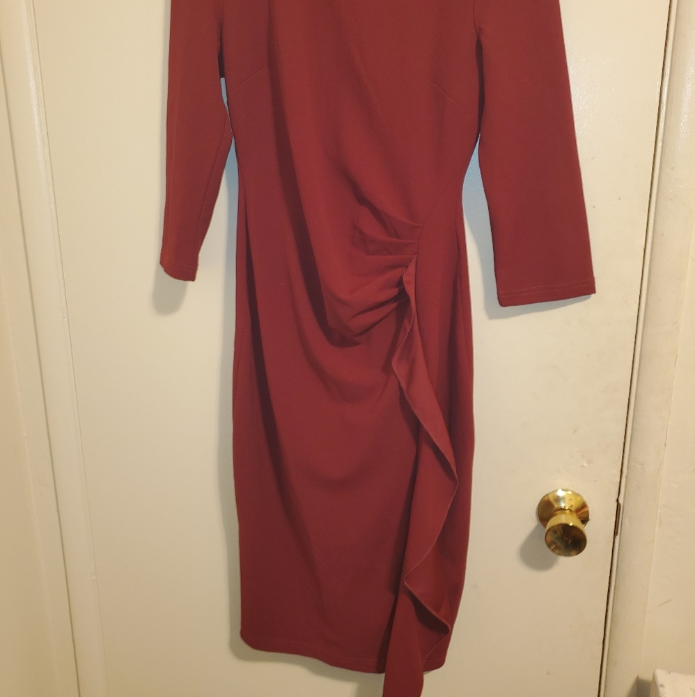 Red midi dress
